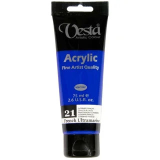 رنگ اکریلیک وستا | French Ultramarine 21 | حجم ۷۵ میلی لیتر